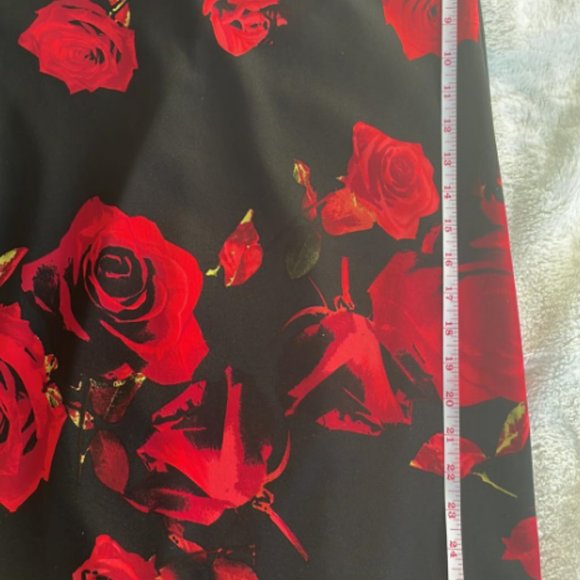 Sexy Red Rose Print One Shoulder Midi CAMEO Evening Party Bodycon Dress Size M - Picture 5 of 6